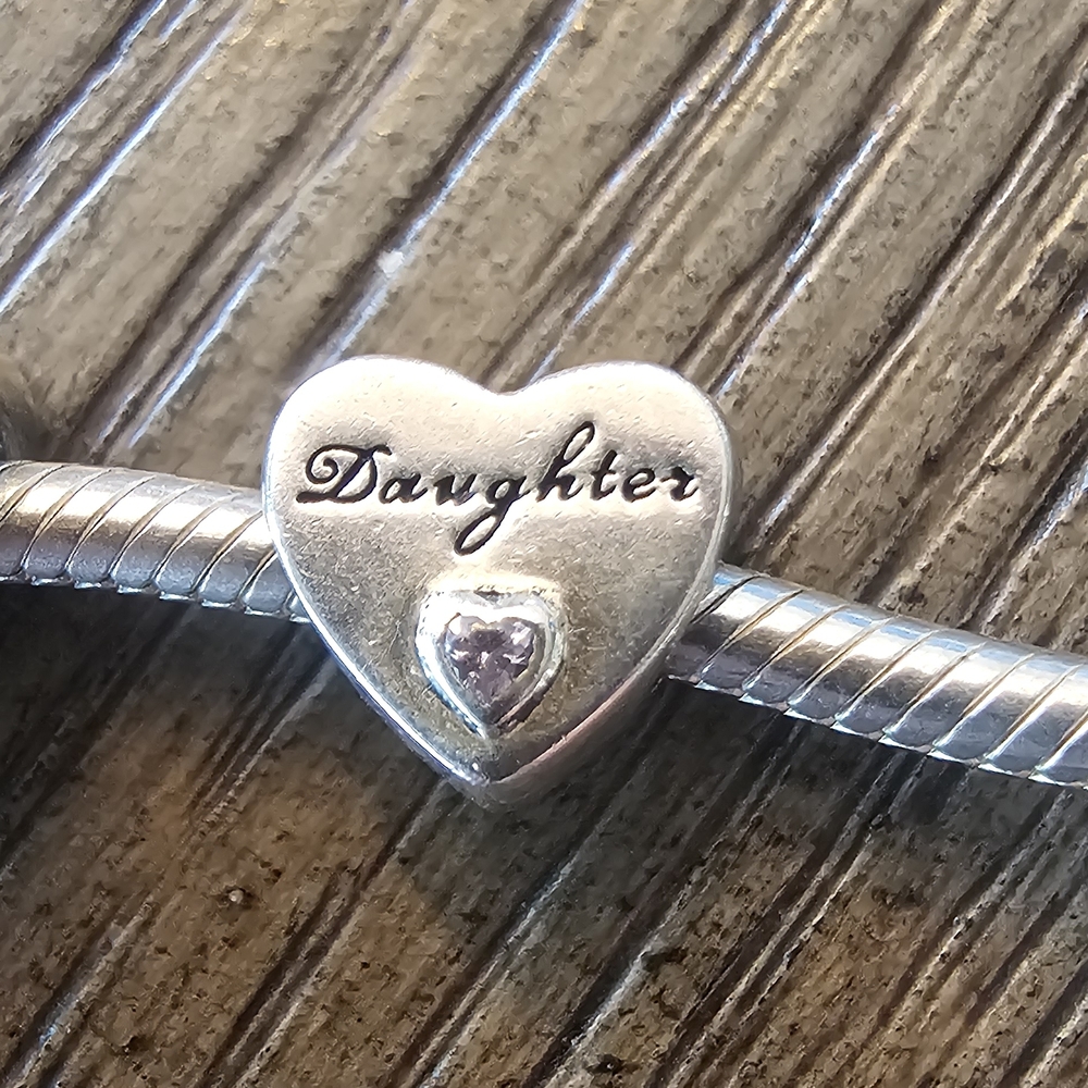 Pandora Heart-Shaped Silver 'Daughter' Charm